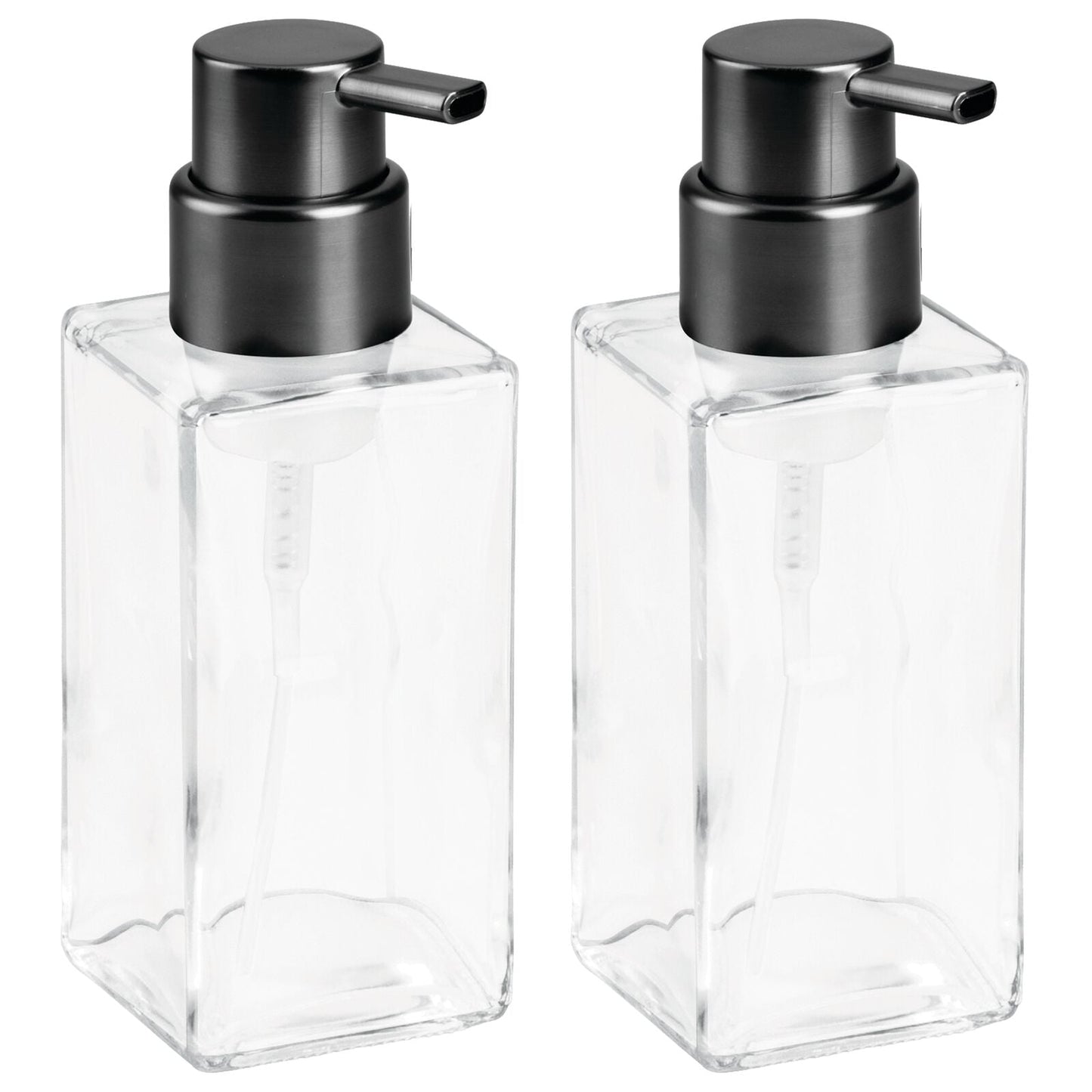Square Glass Refillable Foaming Soap Dispenser